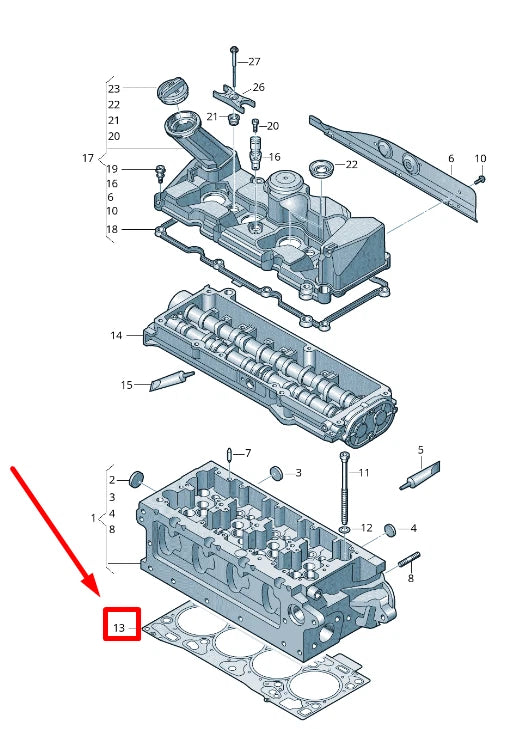 NEW VW VI T6 FLATBED SFD, SFE ENGINE CYLINDER HEAD GASKET 04L103383AN