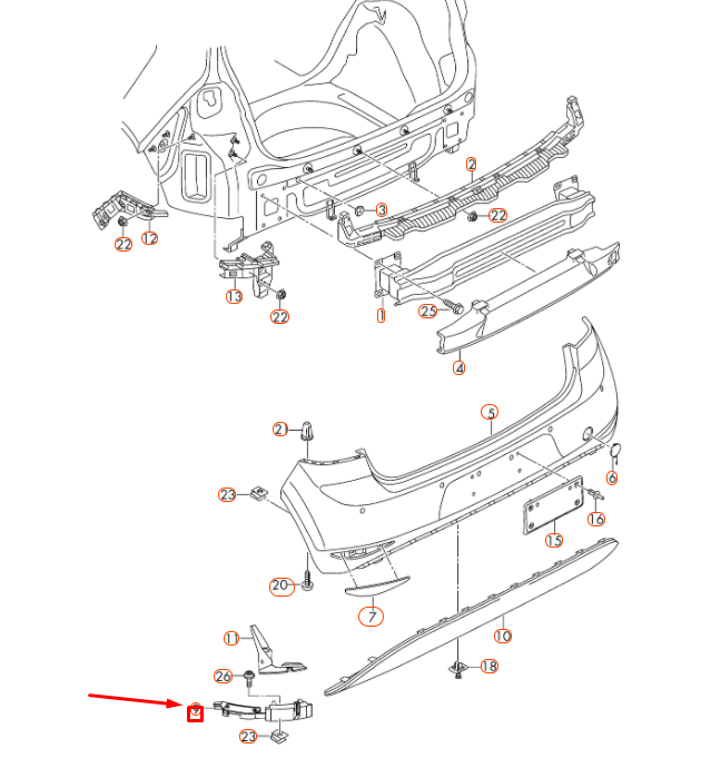 new volkswagen golf mk7 rear diffuser left filler piece 5g6807509 original