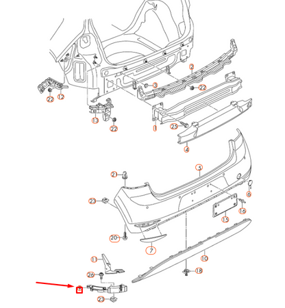 new volkswagen golf mk7 rear diffuser left filler piece 5g6807509 original