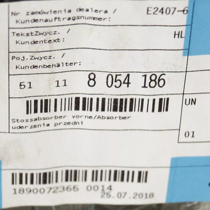 NEW BMW 3 TOURING F31 FRONT BUMPER SHOCK ABSORBER 51118054186 2017 ORIGINAL