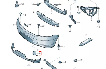 NEW VOLKSWAGEN BEETLE 5C A5 REAR BUMPER TOW HOOK EYE COVER 5C5807441AGRU