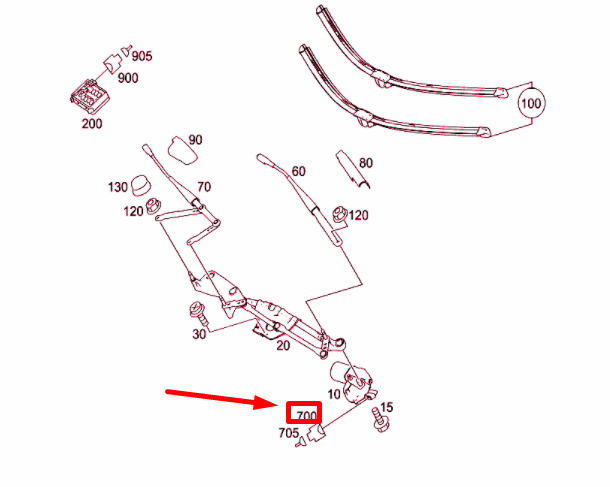 NEW MERCEDES-BENZ ML W164 WIPER MOTOR PLUG HOUSING A0001530842 ORIGINAL