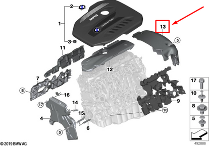 new bmw 3 touring g21 engine rear acoustic cover 11148570839 8570839 original