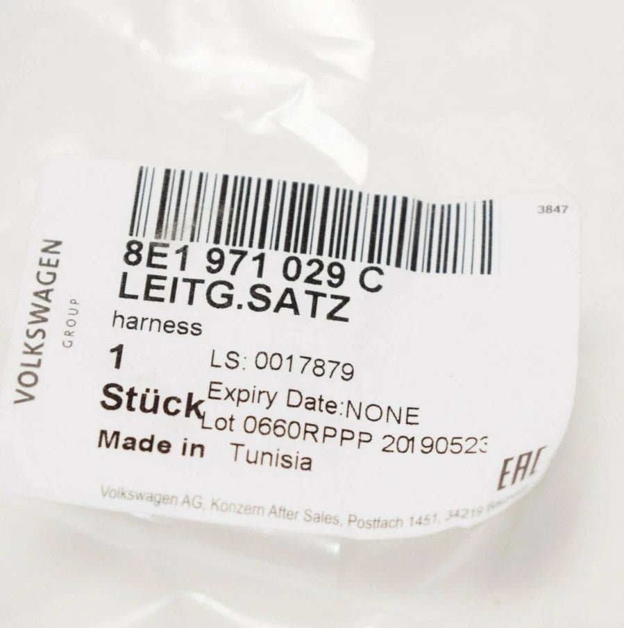 NEW AUDI A4 B6 FRONT LEFT DOOR WIRING HARNESS LHD 8E1971029C ORIGINAL