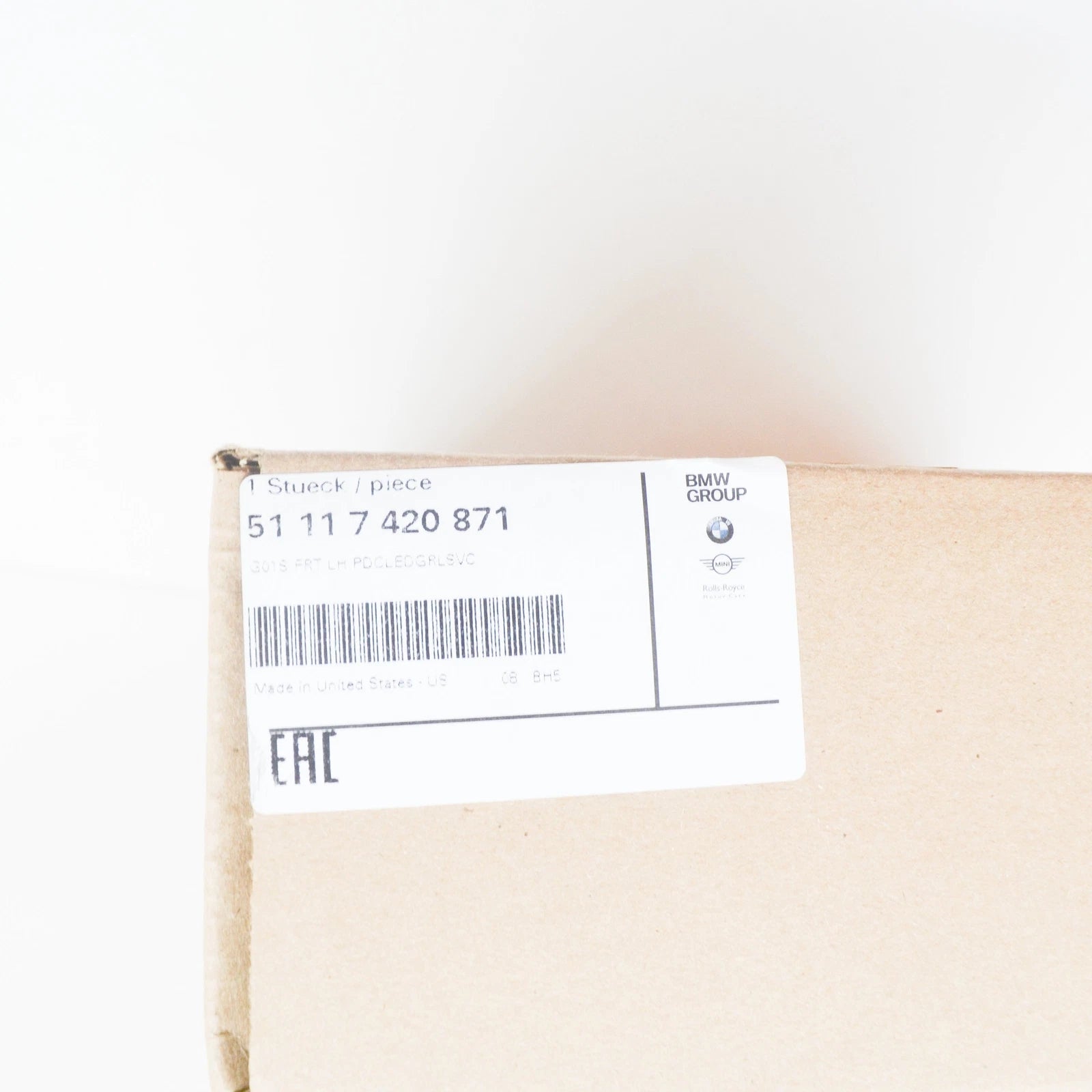 NEW BMW X3 G01 FRONT BUMPER LEFT OUTER GRILLE 51117420871 7420871 ORIGINAL