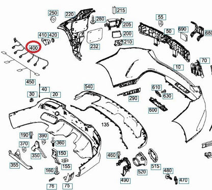 NEW MERCEDES-BENZ GLE C292 REAR BUMPER WIRING HARNESS A292540540164 ORIGINAL