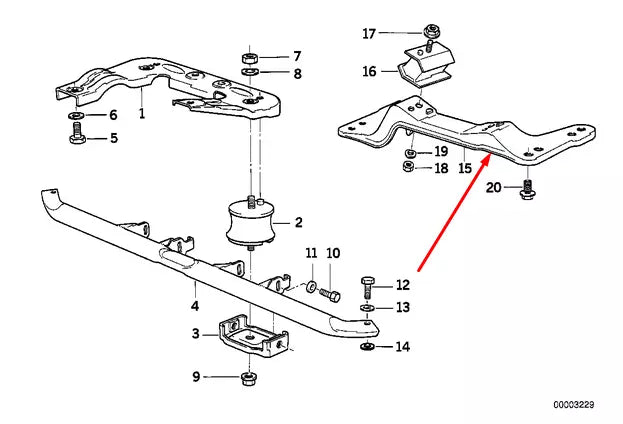 NEW BMW 5 E39 TRANSMISSION MOUNT BRACKET 24701136499 1136499 2.8 PETROL ORIGINAL