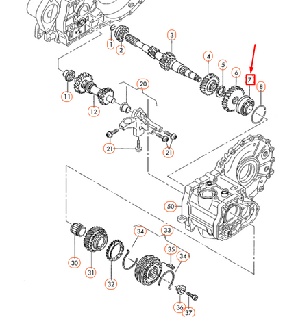 NEW VOLKSWAGEN TRANSPORTER T5 GEARBOX GROOVED BALL BEARING 02Z311235E ORIGINAL