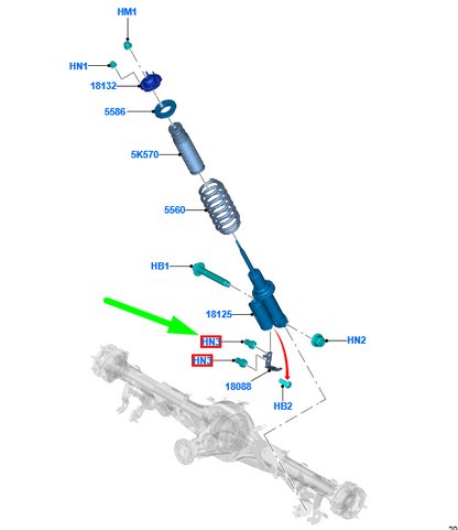 new ford ranger t6 rear shock absorber nut 2226669 original