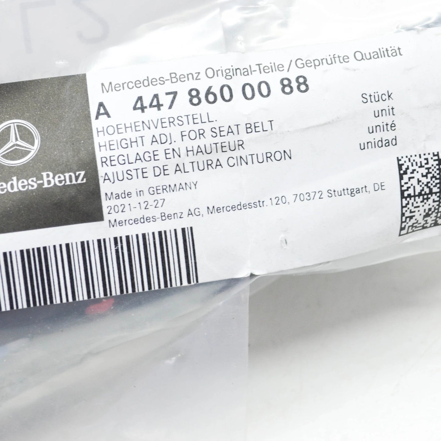 NEW MB VITO W447 RO B-PILLAR SEAT BELT HEIGHT ADJUSTMENT A4478600088 ORIGINAL