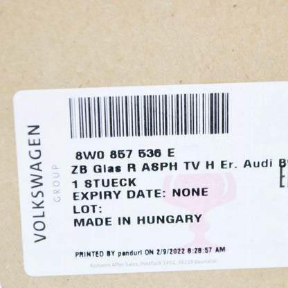 NEW AUDI A4 AVANT B9 FRONT RIGHT DOOR MIRROR GLASS 8W0857536E