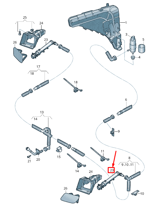 NEW AUDI Q8 4MN RIGHT HEADLIGHT LIFT CYLINDER 4M8955102 ORIGINAL