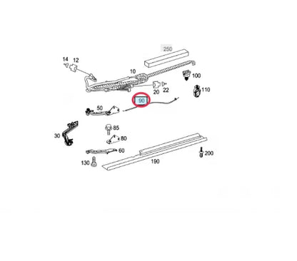 NEW MB SPRINTER 906 LEFT SLIDING DOOR RELEASE CABLE A9067603204 ORIGINAL