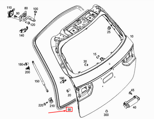 new mercedes-benz e w213 rear trunk lid seal rubber a2137402900 original