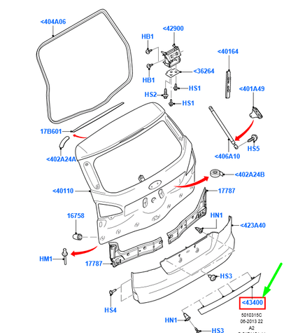 new ford mondeo mk4 estate tailgate handle 1745630 bs71-n43400-bcxwaa original