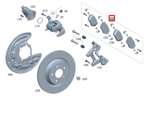 NEW MERCEDES-BENZ CLA COUPE C118 REAR BRAKE PADS SET A0004205903 ORIGINAL