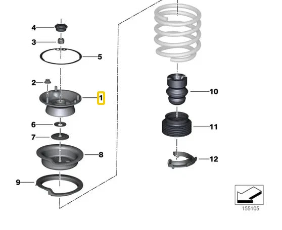 NEW BMW 1 E81 FRONT SHOCK ABSORBER MOUNT 31336760943 ORIGINAL