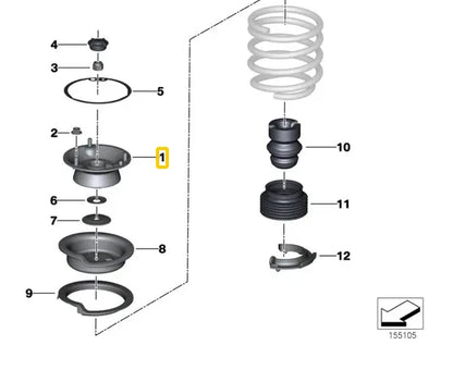 NEW BMW 1 E81 FRONT SHOCK ABSORBER MOUNT 31336760943 ORIGINAL
