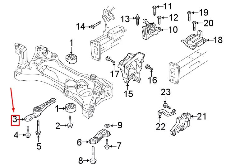 NEW AUDI A3 SPORTBACK 8V ENGINE MOUNT SUPPORT BRACKET 5Q0199855N ORIGINAL