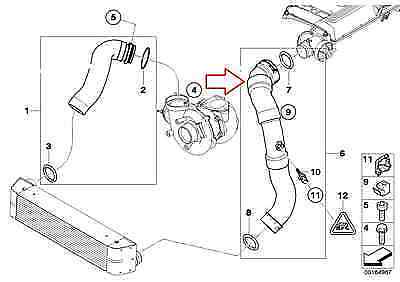 new bmw e60 e60n e61 e61n intercooler pipe turbo hose 7790090 11617790090