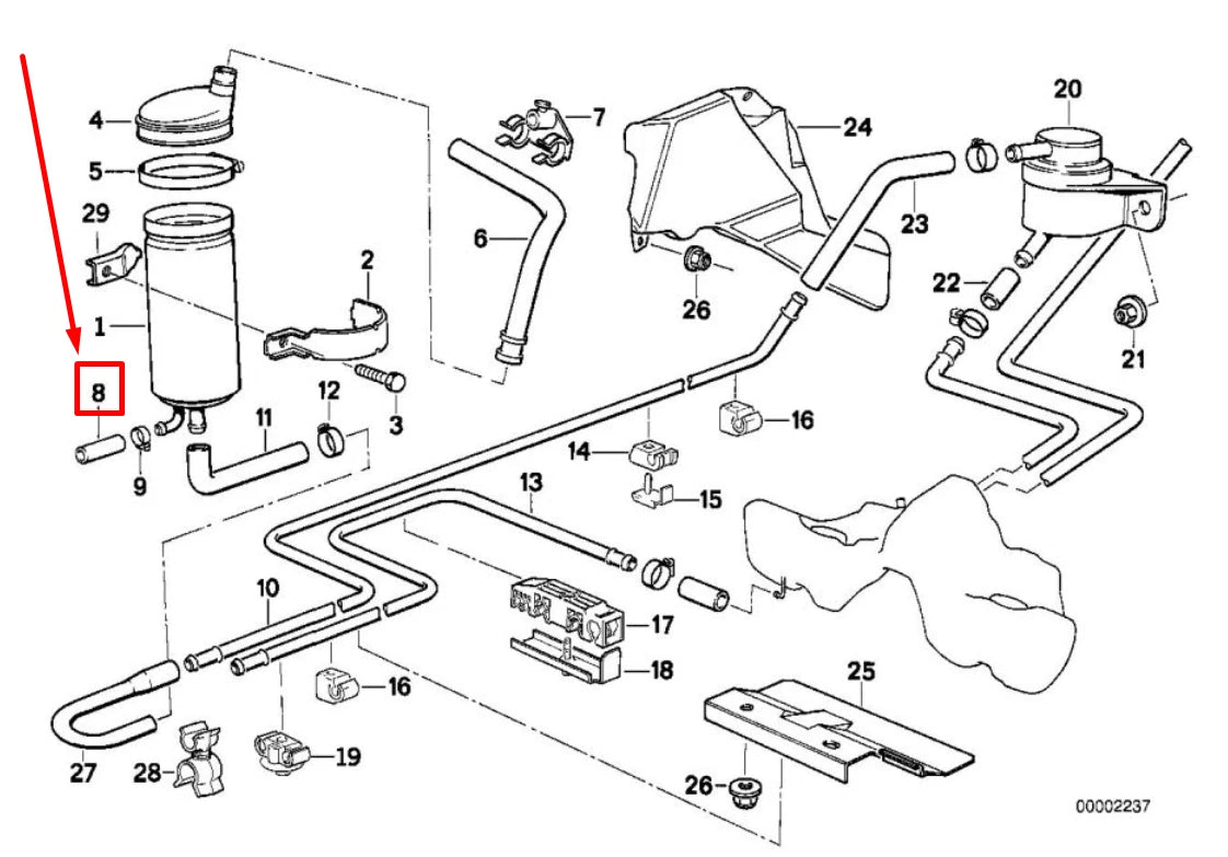 NEW BMW 3 COMPACT E36 FUEL HOSE 1272750 13311272750 ORIGINAL