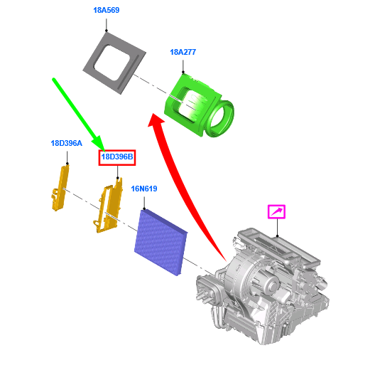 new ford grand c-max mk2 heater cover assy rhd 1785775 bv6n-19d672-fa original