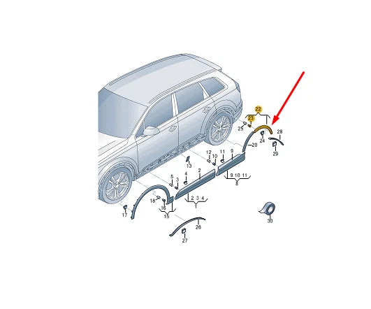 NEW AUDI Q7 4M REAR RIGHT FENDER MOLDING 4M0853818HGRU ORIGINAL