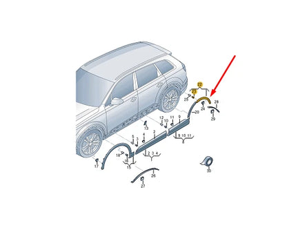 NEW AUDI Q7 4M REAR RIGHT FENDER MOLDING 4M0853818HGRU ORIGINAL