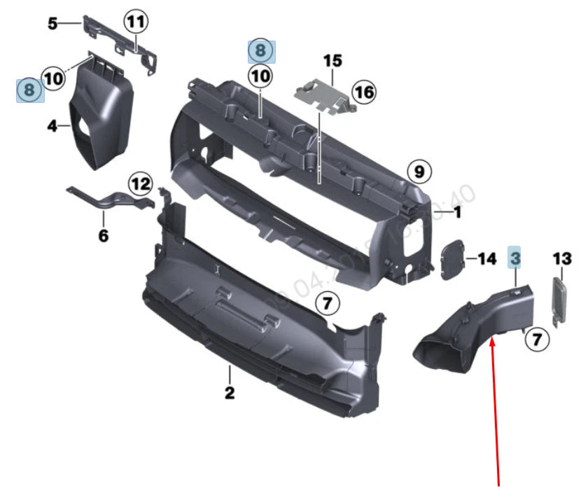 NEW BMW 1 F20 LEFT SIDE BRAKE AIR DUCT 51747371749 7371749 2015 ORIGINAL