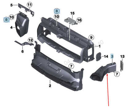 NEW BMW 1 F20 LEFT SIDE BRAKE AIR DUCT 51747371749 7371749 2015 ORIGINAL