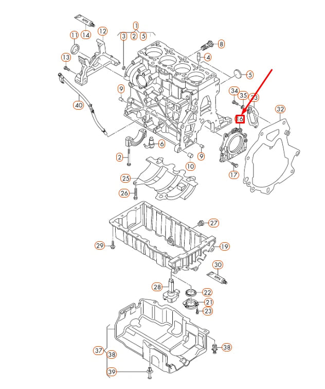 NEW AUDI A1 8X REAR CRANKSHAFT SEAL 03L103171A