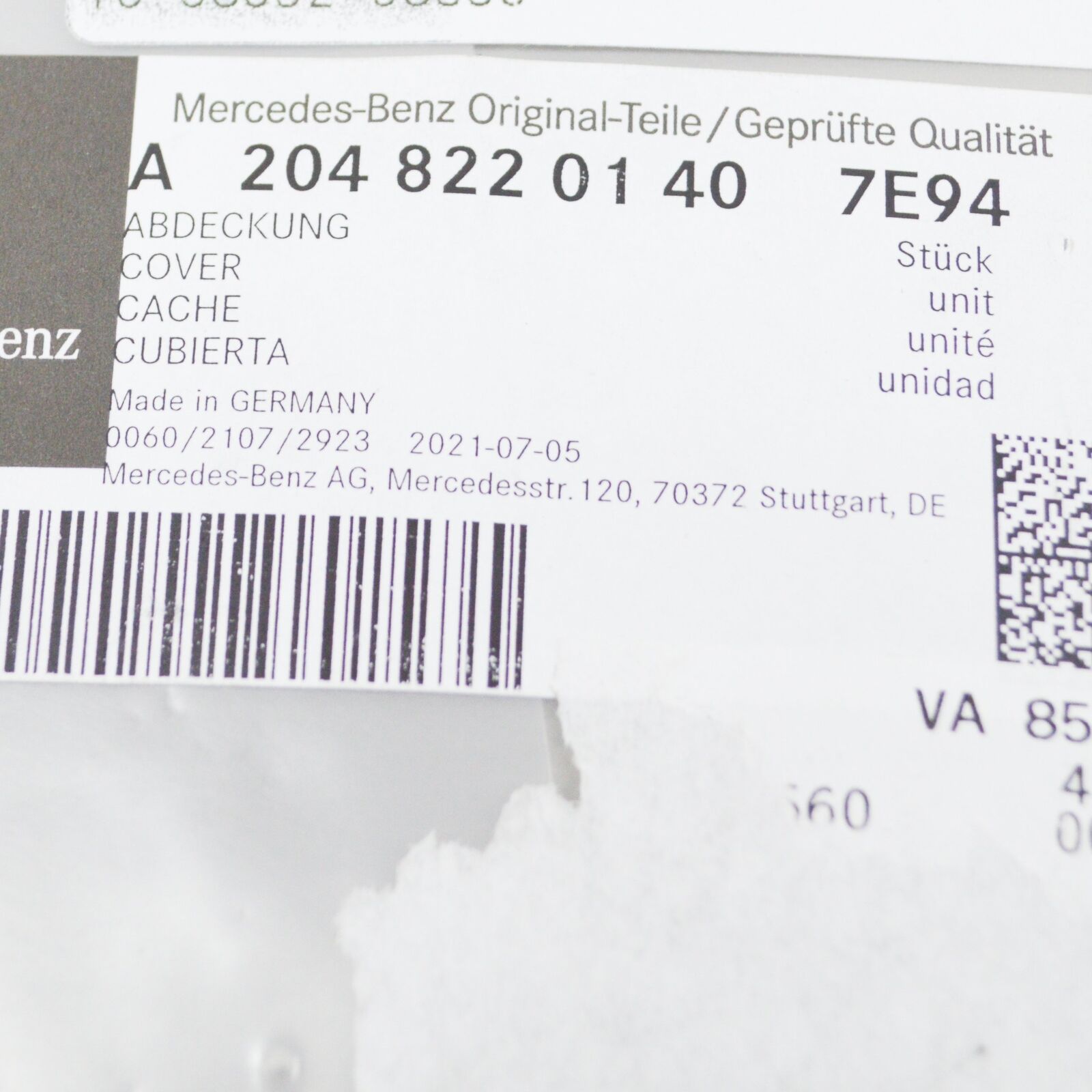 NEW MERCEDES-BENZ E W212 RAIN/LIGHT SENSOR COVER A20482201407E94 ORIGINAL