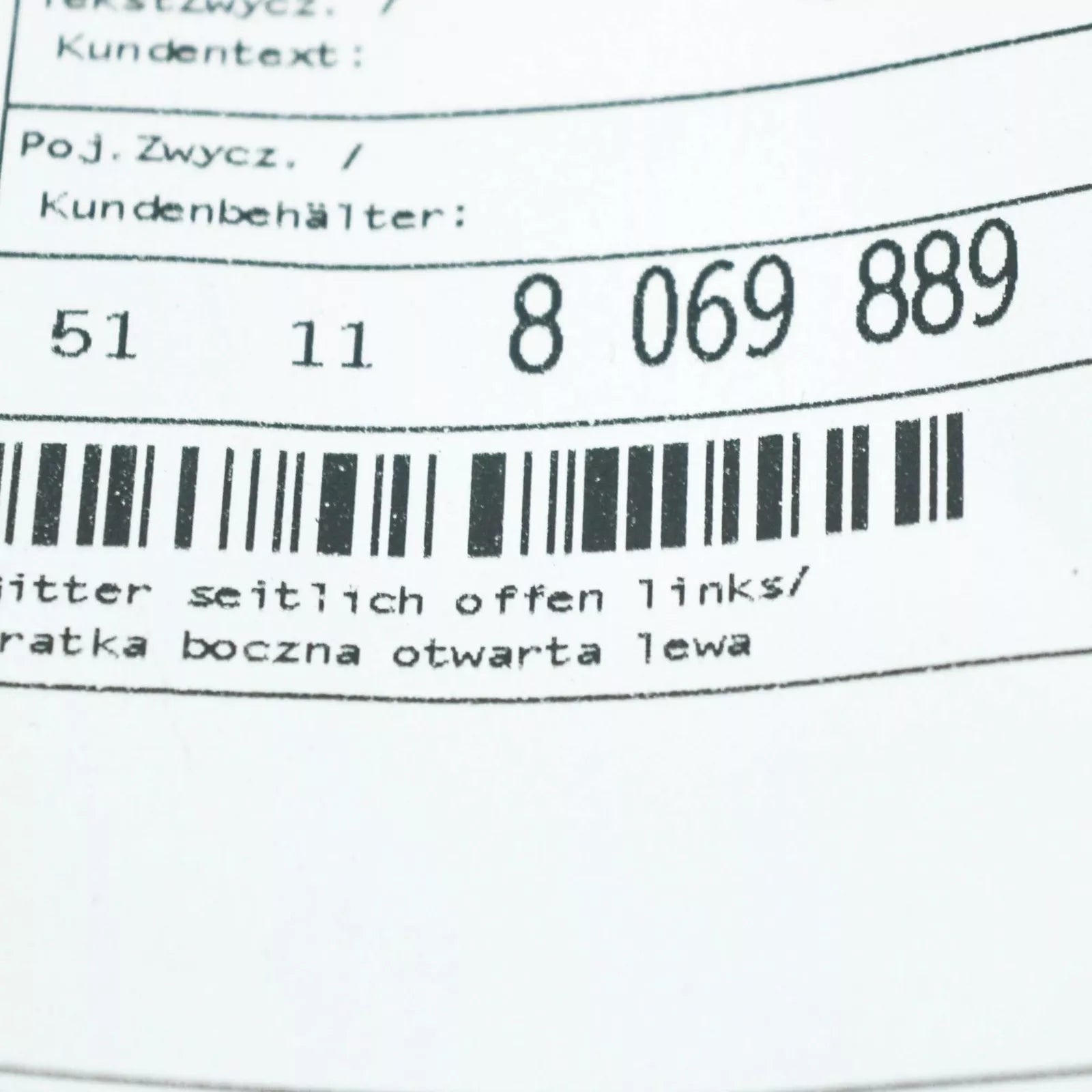 NEW BMW X5 G05 M FRONT BUMPER LEFT OPEN GRILLE 51118069889 ORIGINAL