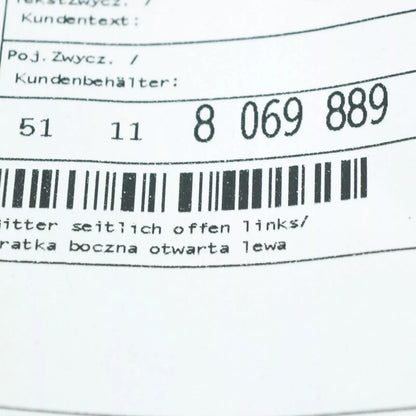 NEW BMW X5 G05 M FRONT BUMPER LEFT OPEN GRILLE 51118069889 ORIGINAL