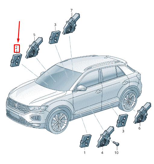 new vw t-roc a11 front passengers door control unit 5q4959592f original