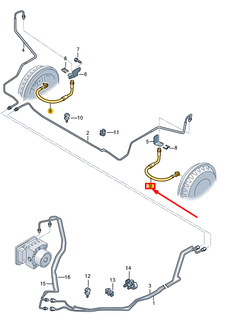 new vw id.3 e11 rear brake hose 1ea611775b original