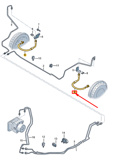 new vw id.3 e11 rear brake hose 1ea611775b original