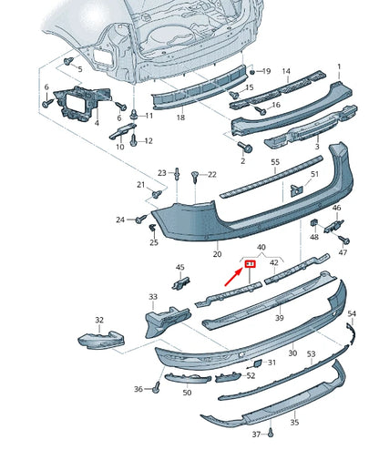 NEW VW TOUAREG 7P MK2 REAR BUMPER LEFT ADAPTER 7P6802657A