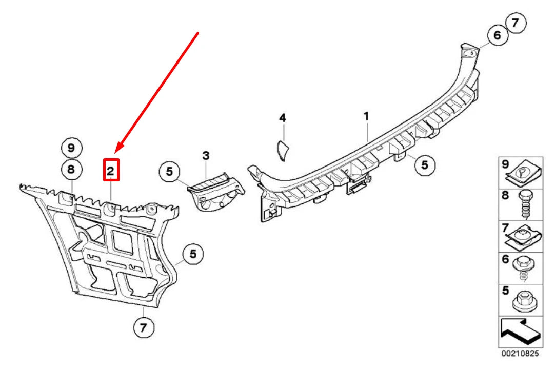 NEW BMW 3 E90 REAR RIGHT BUMPER BRACKET 7202668 51127202668 ORIGINAL