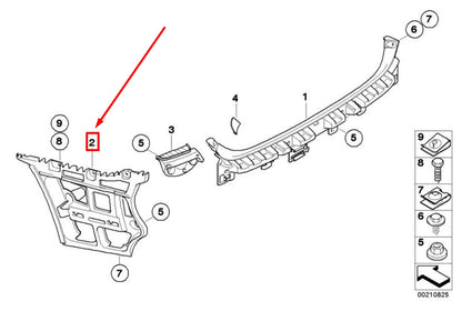 NEW BMW 3 E90 REAR RIGHT BUMPER BRACKET 7202668 51127202668 ORIGINAL