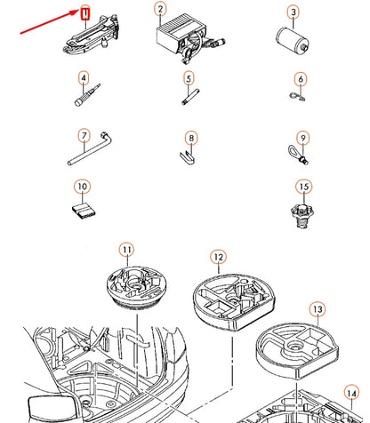 NEW AUDI A3 8P VEHICLE JACK 1K0011031P ORIGINAL