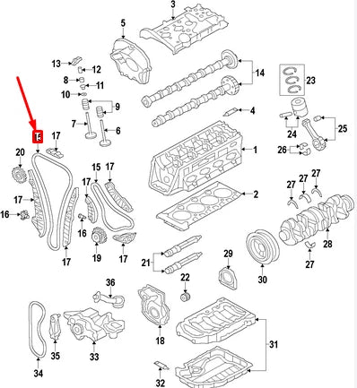 NEW VOLKSWAGEN TIGUAN MK1 ENGINE TIMING CHAIN 06H109158N