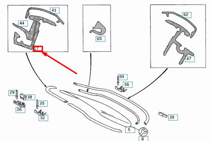 NEW MERCEDES-BENZ C W202 REAR WINDOW TOP LEFT MOULDING A2026701322 ORIGINAL