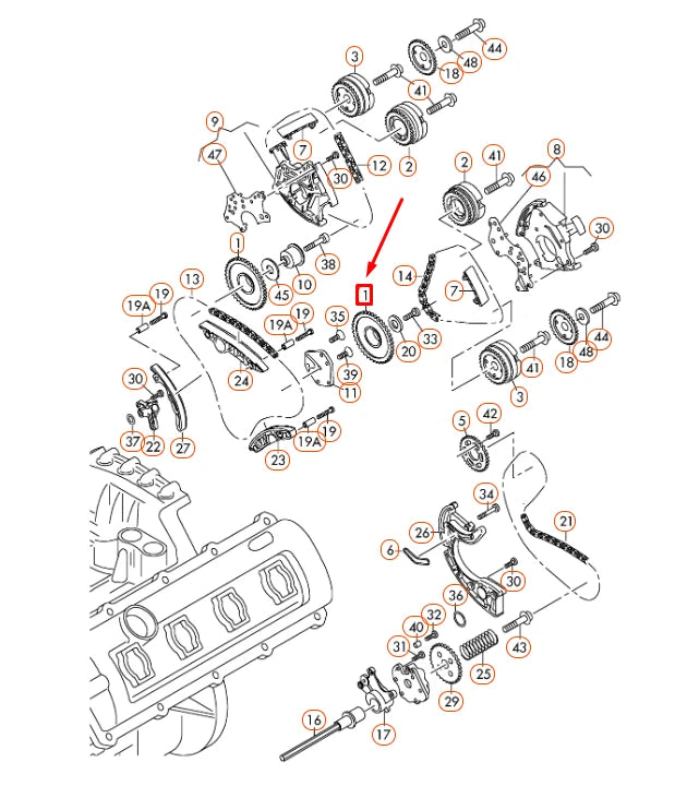 NEW AUDI A4 B7 CHAIN SPROCKET 059109077E ORIGINAL