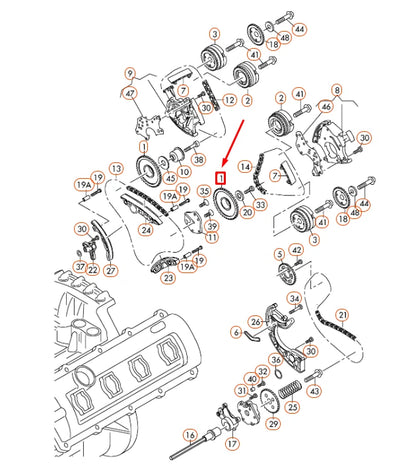 NEW AUDI A4 B7 CHAIN SPROCKET 059109077E ORIGINAL
