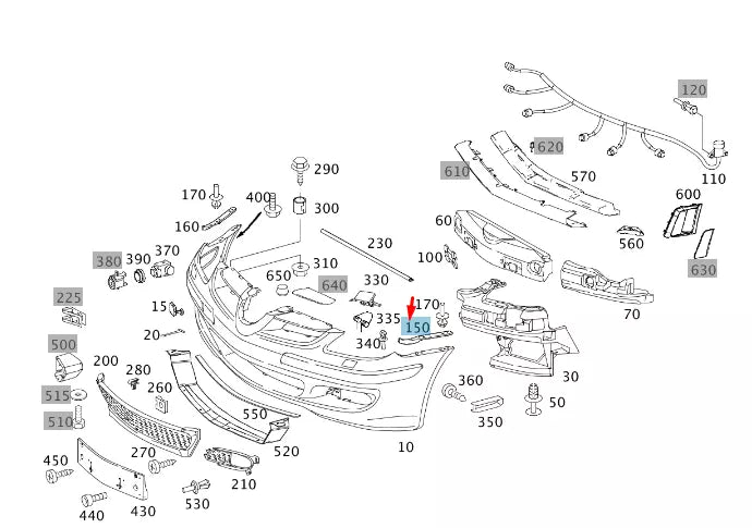 NEW MERCEDES-BENZ SLK R171 FRONT BUMPER LEFT PLATE A1718800311 ORIGINAL