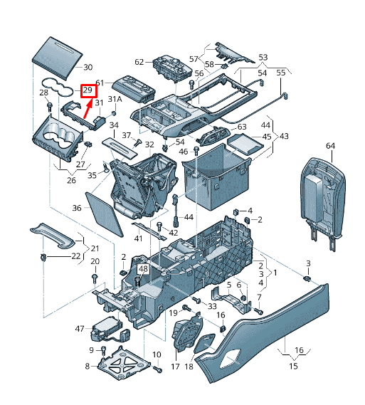 new audi a8 4h cup holder insert 4h4863328 original