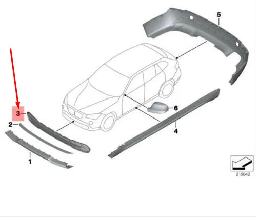 NEW BMW X1 E84 FRONT BUMPER CENTER OPEN X-LINE GRILLE 51112991506 ORIGINAL