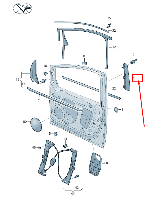 NEW VW SHARAN 7N FRONT RIGHT DOOR TRIM 7N5837902C9B9 ORIGINAL