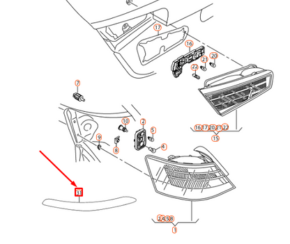 NEW AUDI A3 8V REAR LEFT BUMPER REFLECTOR 8V4945105 ORIGINAL
